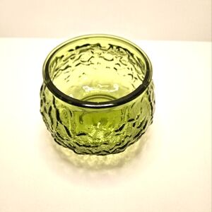 Vintage E.O. Brody Crinkle Green Glass Plantar